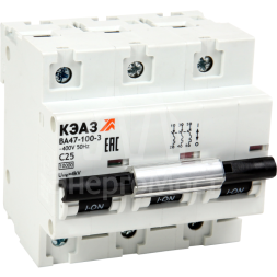 Выключатель автоматический модульный ВА47-100-3D100-УХЛ3 (10кА) КЭАЗ 318128