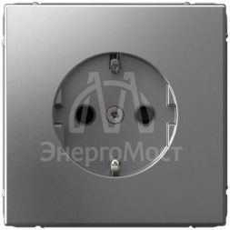 Розетка ArtGallery 16А с заземл. защ. шторки механизм сталь SE GAL000945
