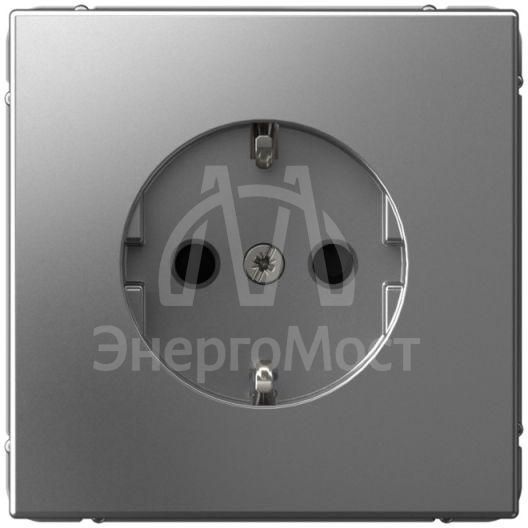 Розетка ArtGallery 16А с заземл. защ. шторки механизм сталь SE GAL000945