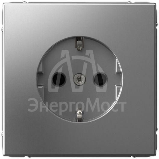 Розетка ArtGallery 16А с заземл. защ. шторки механизм сталь SE GAL000945