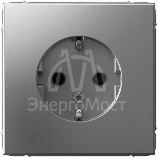 Розетка ArtGallery 16А с заземл. защ. шторки механизм сталь SE GAL000945