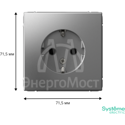 Розетка ArtGallery 16А с заземл. защ. шторки механизм сталь SE GAL000945