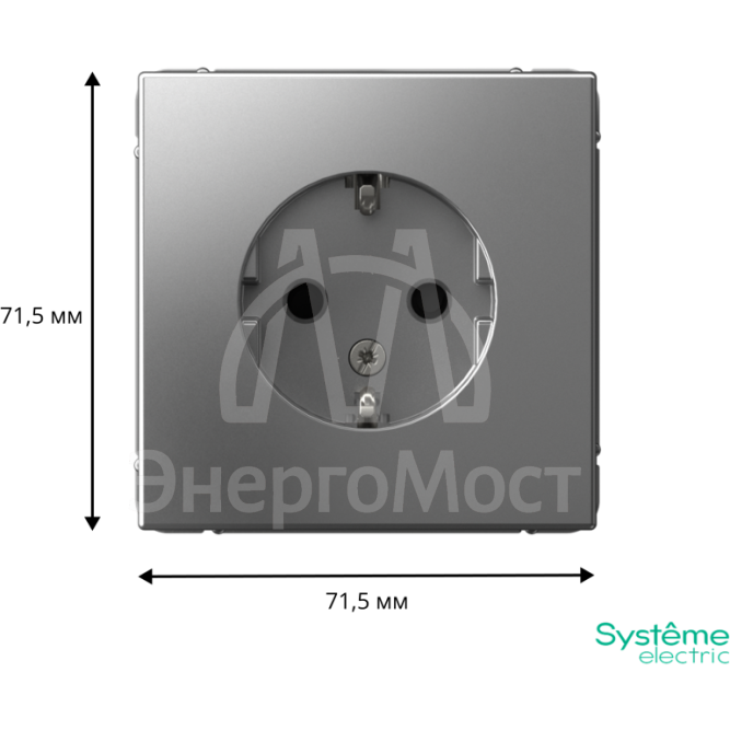 Розетка ArtGallery 16А с заземл. защ. шторки механизм сталь SE GAL000945