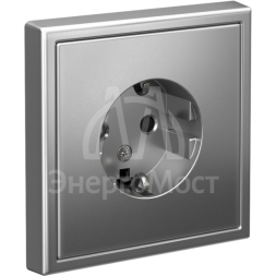 Розетка ArtGallery 16А с заземл. защ. шторки механизм сталь SE GAL000945