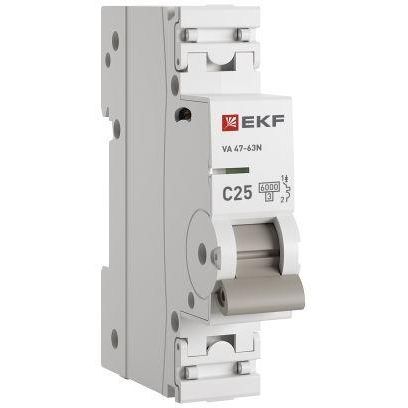 Выключатель автоматический 1п 25А (C) 6кА ВА 47-63N PROxima EKF M636125C