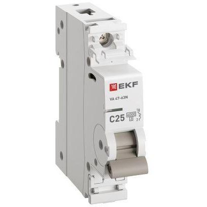 Выключатель автоматический 1п 25А (C) 6кА ВА 47-63N PROxima EKF M636125C