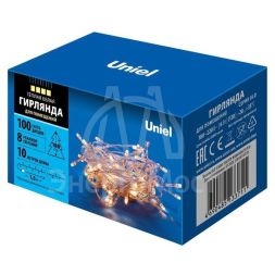 Гирлянда LED ULD-S1000-100/DTA WARM WHITE IP20 10м 100 диодов тепл. бел. свет провод прозр. Uniel UL-00007200