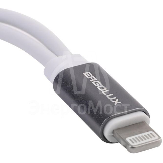Адаптер звук+зарядка ELX-CSA01-C01 Lightning 2 Lightning-3.5мм 8см блистер бел. ERGOLUX 15290