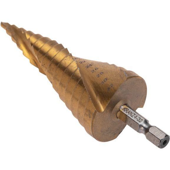 Сверло ступенчатое по металлу ТИТАН 4.0-32.0мм Р6М5 Kranz KR-12-6613