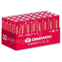 Элемент питания алкалиновый AAA/LR03 1.5В Energy Alkaline 2021 Pack-32 (уп.32шт) DAEWOO 5030084