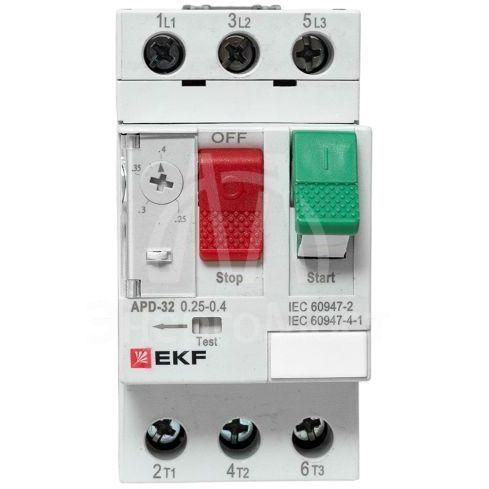 Выключатель автоматический для защиты двигателя АПД-32 0.25-0.4А EKF apd-me-0.4