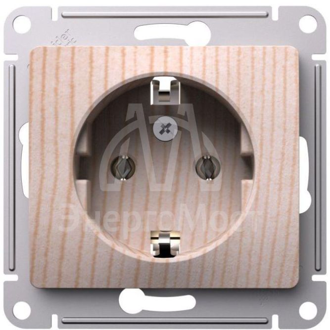 Розетка Glossa 16А с заземл. механизм сосна SE GSL001543