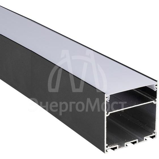 Профиль накладной PAL 5050-BLACK L2000 в комплекте: 2 глухих заглушки; рассеив. матов.; 4 клипсы крепежных; 2 подвеса по 1м Pro JazzWay 5058897