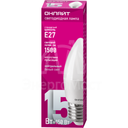 Лампа светодиодная 90 456 OLL-C37-15-230-4K-E27-FR ОНЛАЙТ 90456