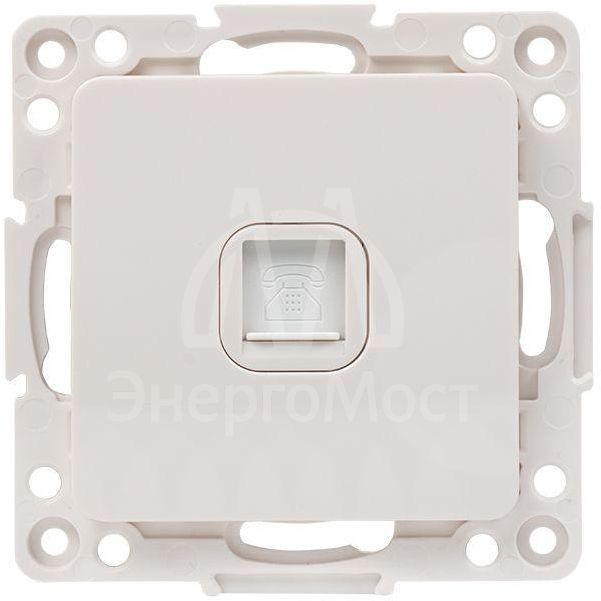 Розетка телефонная 1-м Стокгольм механизм бел. PROxima EKF EYT01-034-10