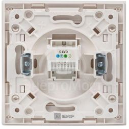 Розетка телефонная 1-м Стокгольм механизм бел. PROxima EKF EYT01-034-10