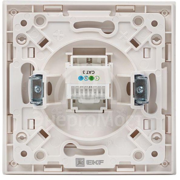 Розетка телефонная 1-м Стокгольм механизм бел. PROxima EKF EYT01-034-10