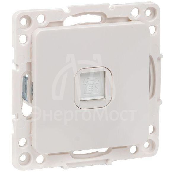 Розетка телефонная 1-м Стокгольм механизм бел. PROxima EKF EYT01-034-10