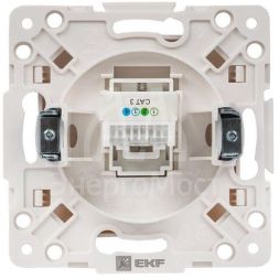 Розетка телефонная 1-м Стокгольм механизм бел. PROxima EKF EYT01-034-10