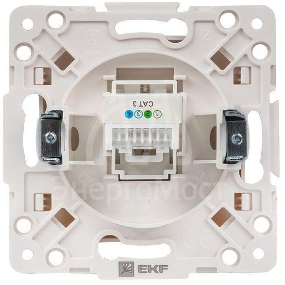 Розетка телефонная 1-м Стокгольм механизм бел. PROxima EKF EYT01-034-10