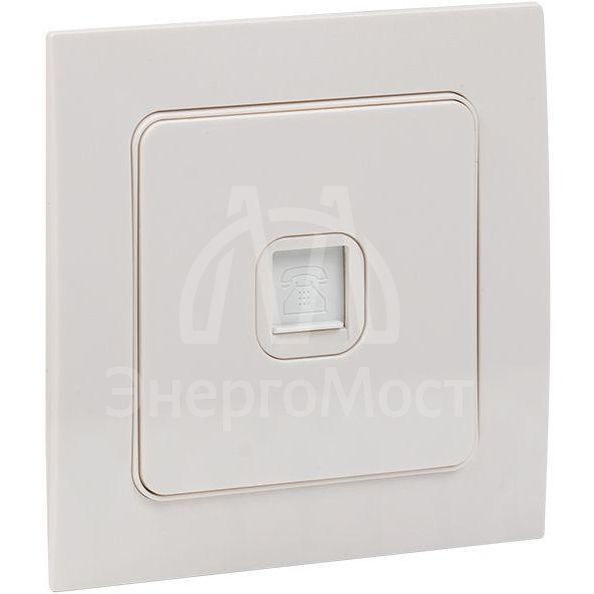 Розетка телефонная 1-м Стокгольм механизм бел. PROxima EKF EYT01-034-10