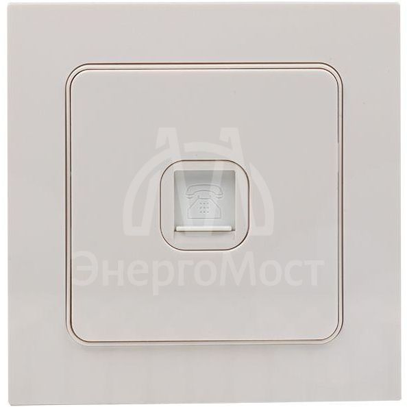 Розетка телефонная 1-м Стокгольм механизм бел. PROxima EKF EYT01-034-10