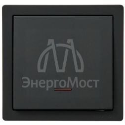 Выключатель 1-клав. с инд. LETO черн. бархат LEZARD 752-4200-111