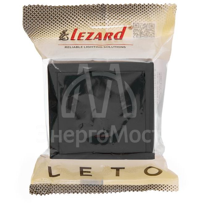 Выключатель 1-клав. с инд. LETO черн. бархат LEZARD 752-4200-111