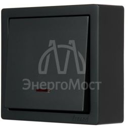 Выключатель 1-клав. с инд. LETO черн. бархат LEZARD 752-4200-111