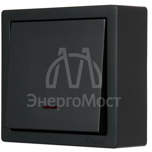 Выключатель 1-клав. с инд. LETO черн. бархат LEZARD 752-4200-111