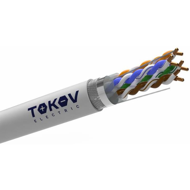 Кабель витая пара SF/UTP 4х2х24AWG (0.52мм) кат.5E PVC TOKOV PRO Fluke tested (м) TOKOV ELECTRIC TKP-C06-SF/UTP-42-5E-305