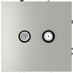 Розетка телевизионная оконечная TV + SAT 2-м СП S70 механизм сталь Voltum VLS060405