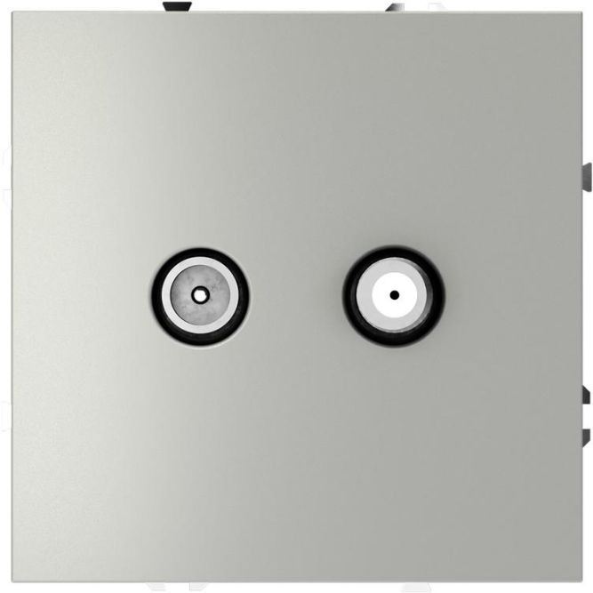 Розетка телевизионная оконечная TV + SAT 2-м СП S70 механизм сталь Voltum VLS060405