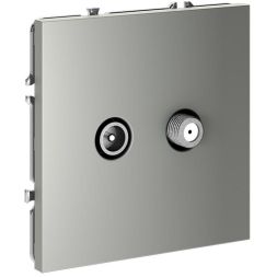 Розетка телевизионная оконечная TV + SAT 2-м СП S70 механизм сталь Voltum VLS060405