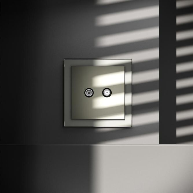 Розетка телевизионная оконечная TV + SAT 2-м СП S70 механизм сталь Voltum VLS060405