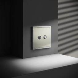 Розетка телевизионная оконечная TV + SAT 2-м СП S70 механизм сталь Voltum VLS060405