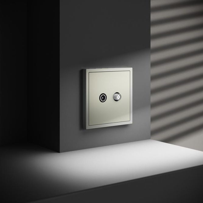 Розетка телевизионная оконечная TV + SAT 2-м СП S70 механизм сталь Voltum VLS060405