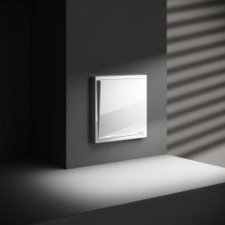 Переключатель проходной 1-кл. СП S70 10А с подсветкой механизм бел. глянцевый Voltum VLS010401