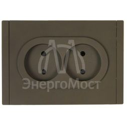Розетка 2-м СП FORTE&amp;amp;PIANO FP326 10А без заземл. без защ. шторок безвинт. крепл. сер. IEK FP-R20-10-1-K03