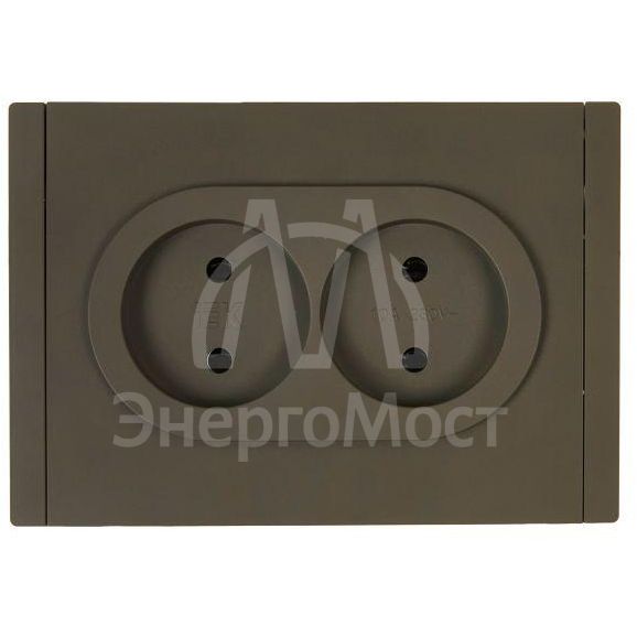 Розетка 2-м СП FORTE&amp;amp;PIANO FP326 10А без заземл. без защ. шторок безвинт. крепл. сер. IEK FP-R20-10-1-K03