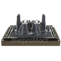 Розетка 2-м СП FORTE&amp;amp;PIANO FP326 10А без заземл. без защ. шторок безвинт. крепл. сер. IEK FP-R20-10-1-K03