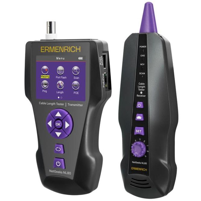 Измеритель длины кабеля NetGeeks NL80 фиолет. Ermenrich 85673
