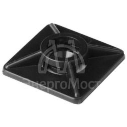 База монтажная самокл. 19х19 двойная (спец.состав) для хомутов шир. до 3.6мм черн. (уп.100шт) DKC 25469SR3MV