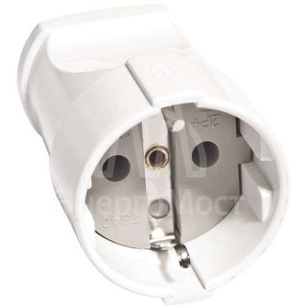 Штепсель с заземл. бел. 16А 250В (еврослот) UNIVersal А102