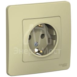 Розетка 1-м СП BLANCA 16А 250В без шторок с заземл. беж. SchE BLNRS001017