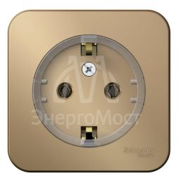 Розетка 1-м ОП BLANCA (КОМПАКТ) 16А 250В без. шторок с заземл. изол. пласт. титан SchE BLNRA110114