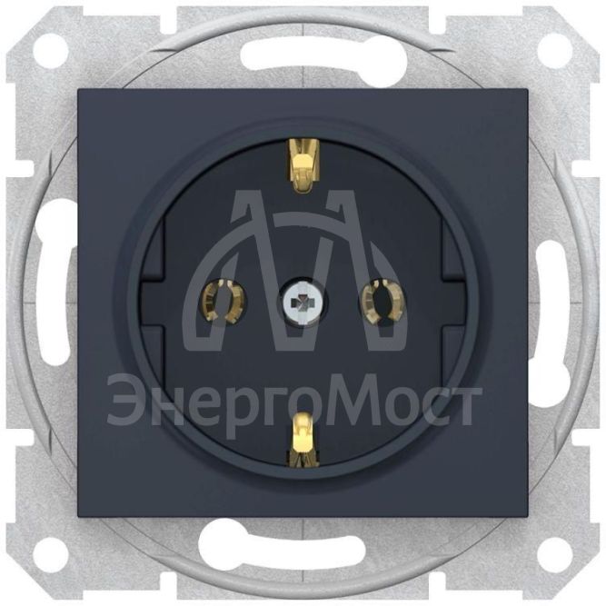 Механизм розетки 1-м СП Sedna без защ. шторок с заземл. графит SchE SDN3000570