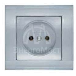 Розетка 1-м СП Бриллиант 16А IP20 серебр. Universal 7949834