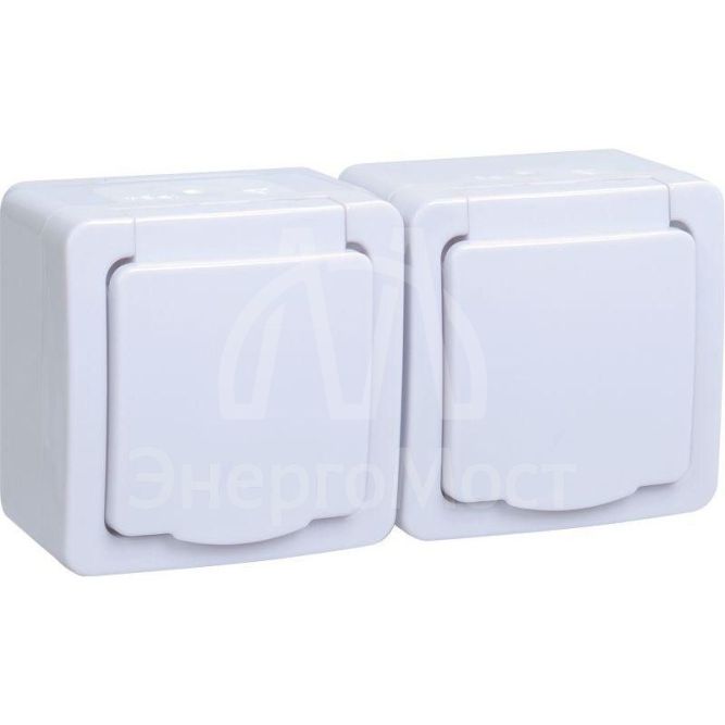 Розетка 2-м ОП Гермес Plus РСб22-3-ГПБб с защ. крышкой с заземл. IP54 IEK ERMP22-K01-16-54-EC