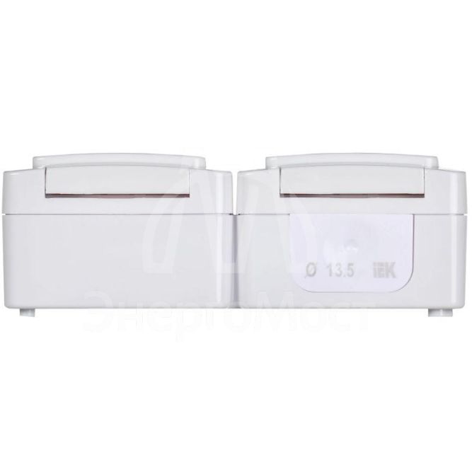 Розетка 2-м ОП Гермес Plus РСб22-3-ГПБб с защ. крышкой с заземл. IP54 IEK ERMP22-K01-16-54-EC